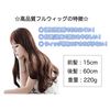 OneHorse Wig, Long, Perm Style, Wave, Fluffy, Natural, Adults, Small Face, Medical Use, Women's, Imetsu Design, Net Included, brown (french toast 19-1012tcx), 前髪15cm 後髪60cm