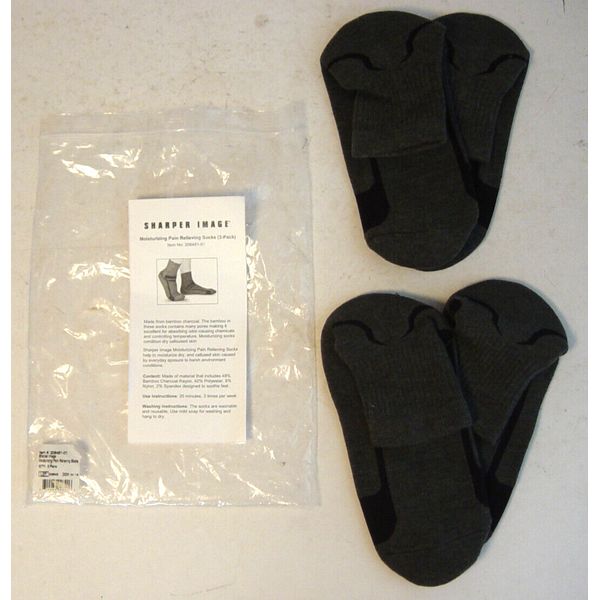 2  New Pairs Sharper Image Bamboo Charcoal Moisturizing Pain Relieving Socks NIP