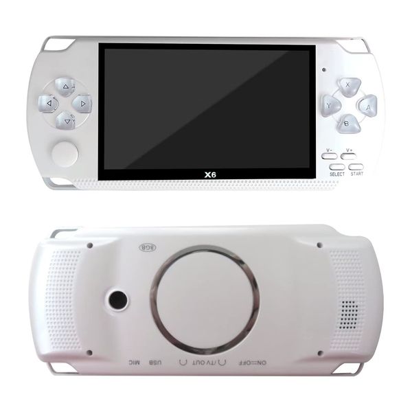 10000 Games Built-in 4.3'' Retro Portable Mini Handheld Video Game Console 8GB 128-Bit LCD Kids Color Game Player Built-in 10000 games(White)