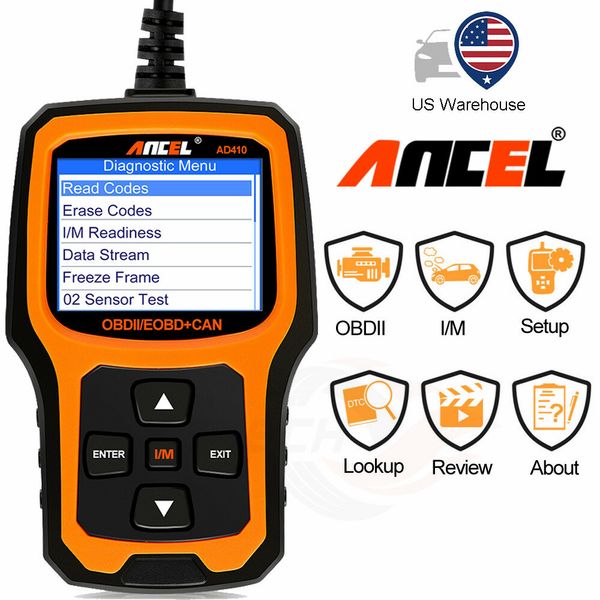 ANCEL AD410 OBD2 Scanner Code Reader Car Check Engine Fault Diagnostic Scan Tool