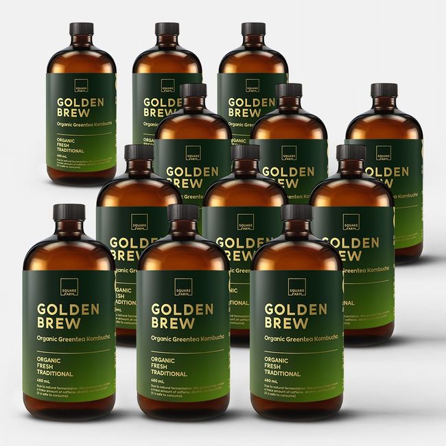 Golden Brew Organic Kombucha Original Family Pack [10+2 Free Bottles], 12ea, 480ml