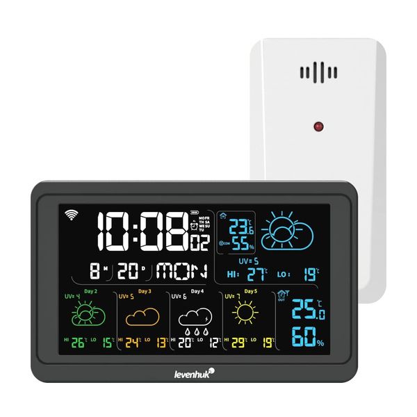 Stazione Meteo Digitale e Wireless Levenhuk Wezzer PLUS LP80 con Modulo Wi-Fi Integrato e Sensore Remoto