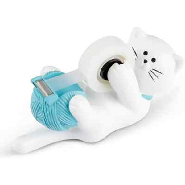 Chapman & Grand Kitty Cat Tape Dispenser (White/Turquoise), White/Turquoise