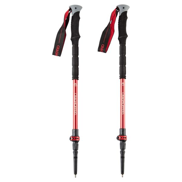 Venture Antishock Walking Poles (Pair), AnRed/AnGrey