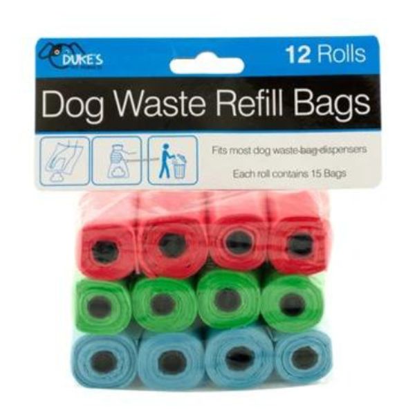 Dog Poop Bags for Pet Waste, Clean Up Refills on a Roll ( 3  Colors)