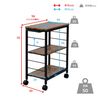 Side Wagon, Gap Storage, Kitchen Gap Storage, Kitchen Rack, Kitchen Storage, Stocker, Kitchen Storage, with Casters, Natural M (Wood Grain Pattern)