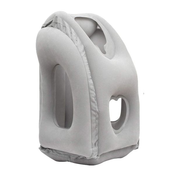 AirGoods Inflatable Travel Pillow 3rd Generation Neck and Head Support Pillow , Polyvinyl Chloride for Sleeping on Office Train Car (Grey)