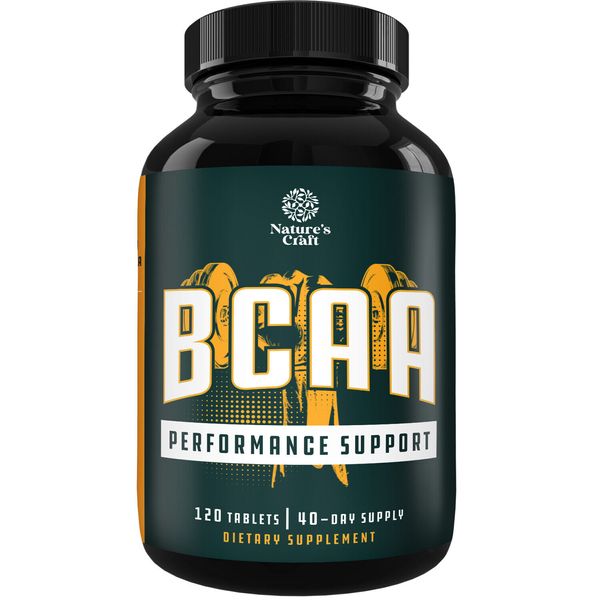 Branch Chain Amino Acids Supplement - Vegan BCAA Tablets Post Workout 120ct