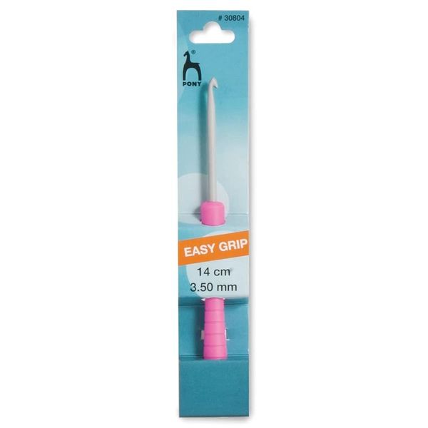 Pony Easy Grip Crochet Hook, Aluminium, Multi-Colour, 3.5mm