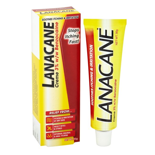 Lanacane Medicated Creme Tube, Relief From Itching, Insect Bites/Stings, Genitalia/ Anal Itching, 30 g