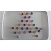 Aashlesha - Multi Coloured Round Spot Bindis (3.0mm, Mounted on Gold beads)