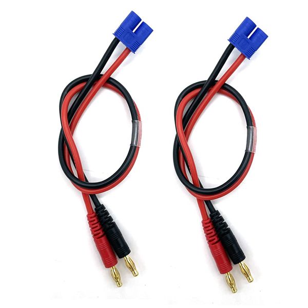 FLY RC EC3 Connector Plug->4mm Banana Plug Battery Charging Lead Adapter Cable-2 Pack