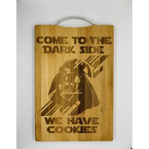 darth vader laser engraved cuttingboard Christmas gift kitchen pop
