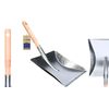ToolSpace | Galvanised Metal Dustpan & Shovel | Beechwood Handle | Multi-purpose | Silver