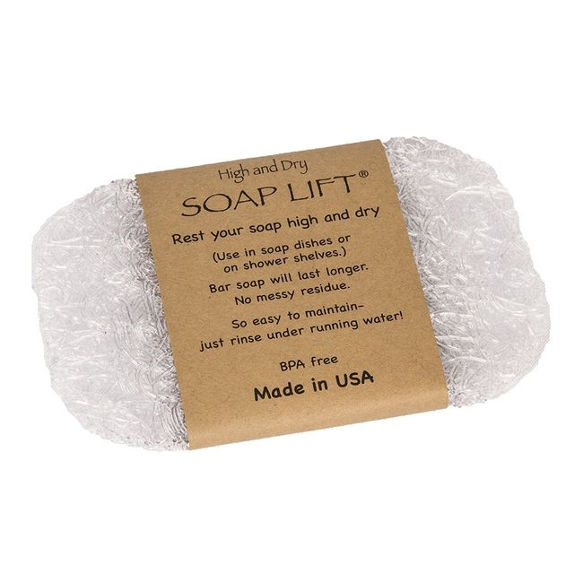 Soap Lift Bar Soap Saver 1/4 in. H x 4-1/2 in. W x 3 in. L Crystal Bio Plastic