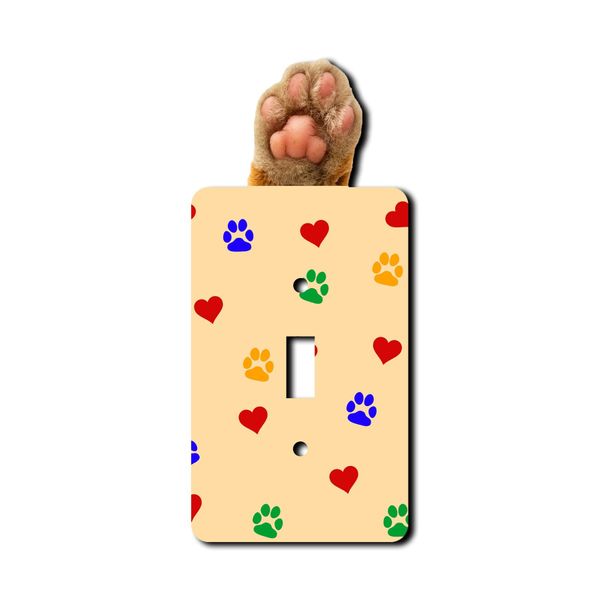 Off The Wall Plates - Cat Paw Decorative Acrylic Electrical Cover - Single Light Switch