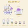 Bath Baskets for Women Gift, Home Spa Kit for Women, Spa Luxetique Lavender Bath Set with Body Lotion, Bath Salt, Bath Bombs, Relaxation Bath Gifts for Women Mothers Day Gifts