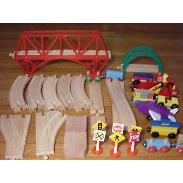 Wood Toy Train Track For Thomas Tank Engine Wooden Railway Bridge Risers