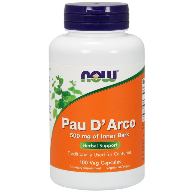 NOW Foods Pau D'Arco, 500 mg, 100 Veg Capsules