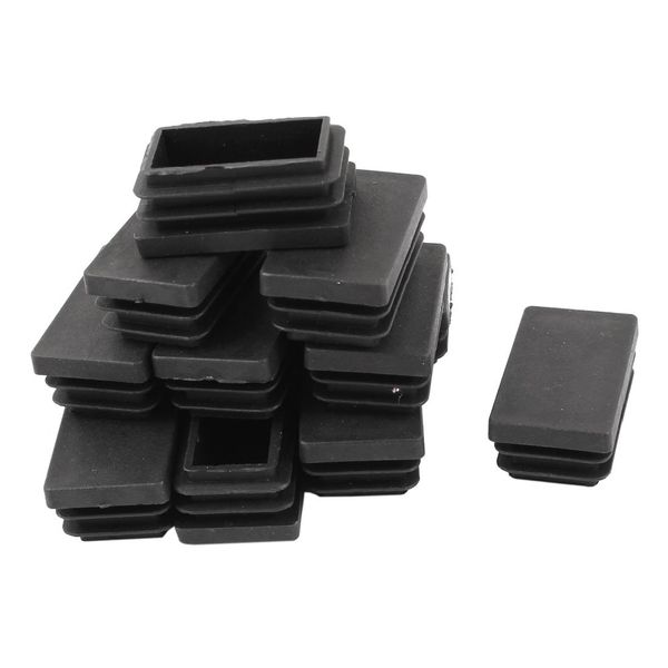 sourcingmap 30mm x 50mm Plastic Rectangle Cap Tube Inserts End Blanking 12 Pieces