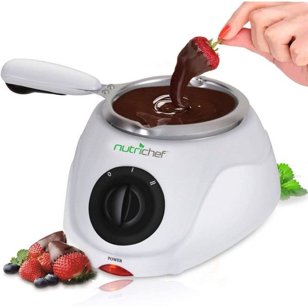 NutriChef Electric Fondue Pot | 25W Chocolate Melting Warmer | 8.8 Oz Capacity |