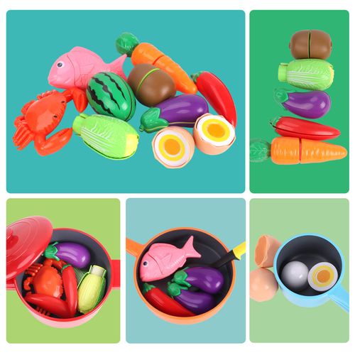 GILOBABY Play Kitchen Accessories, Play Food Sets for Kids Kitchen Playset with Pots and Pans Set, Cooking Utensils, Preschool Learning Education Toys for Toddlers, Birthday Gifts for Boys Girls (Red)