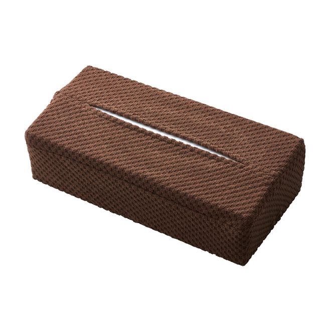 Pearl Metal Stretch Tissue Cover Box Block Pattern Brown N-7760