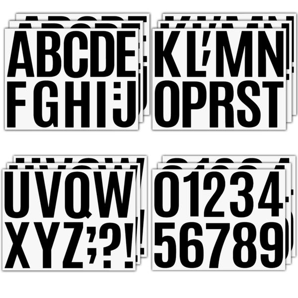 15 Sheets Large Self Adhesive Vinyl Letters Numbers Kit, 4 Inch Mailbox Numbers Stickers for Mailbox, Signs, Window, Door, Cars, Trucks, Home, Business, Address Number, lockers (4 Inch, Black)