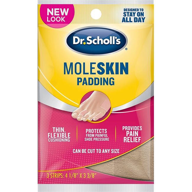 Dr. Scholl's Moleskin Plus Padding Corn & Calluses Pain Relief Soft 3ct 2 Pack