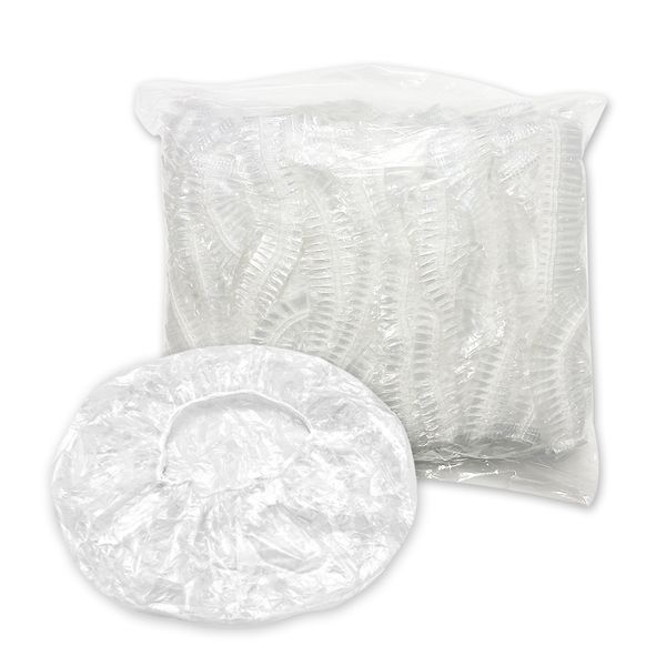 Disposable Vinyl Hair Cap Shower Cap 100 Sheets x 10 Packs Dyeing Cap