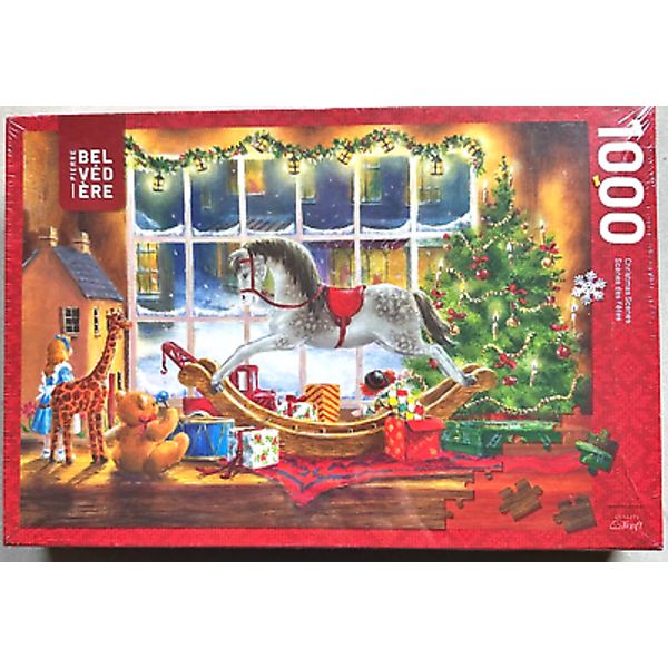 Belvedere Christmas Scenes NEW Toys 1000 pc Puzzle Huge Rocking Horse Giraffe