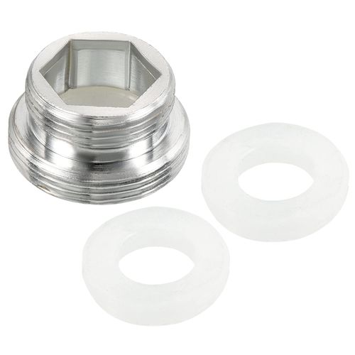 PATIKIL M22*1.0 Male to M18*1.0 Male Thread Faucet Adapter Chrome Plated Aerator Straight Connector for Garden Hose Water Purification Pipe Silver