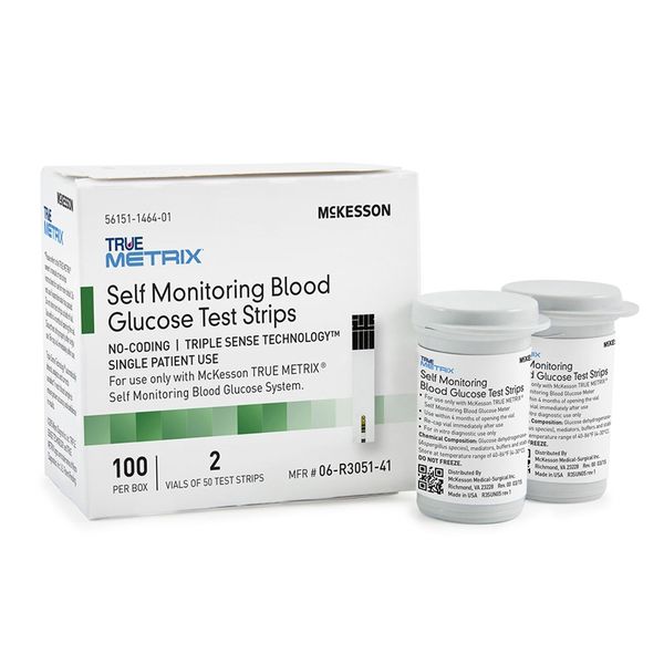 McKesson TRUE METRIX Blood Glucose Diabetic Test Strips 1200 Count 06-R3051-41