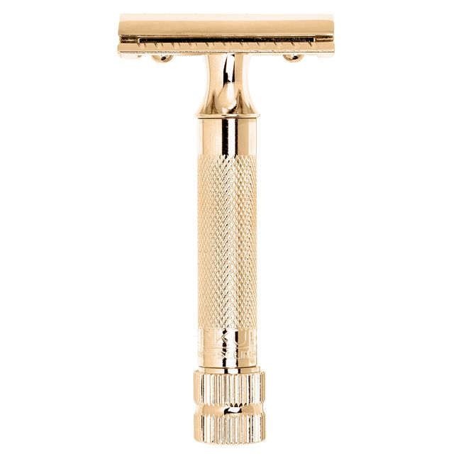 Merkur Classic 2-Piece Double Edge Safety Razor Gold Plated, 1 Count