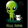 Hello Human Green Alien Waving Nice Pet Cat Outer Space Ship Galaxy MAGNET