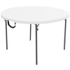 Lifetime 280064 Light Commercial Fold-in-Half Round Table, 4 Feet, White