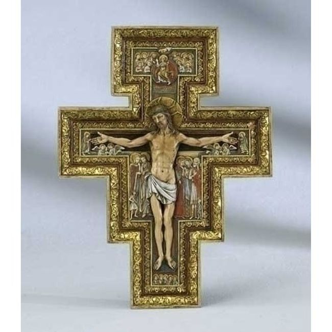 Joseph's Studio by Roman - Collection, 10.75" H San Damiano Cross, Made from Resin, High Level of Craftsmanship and Attention to Detail, Durable and Long Lasting