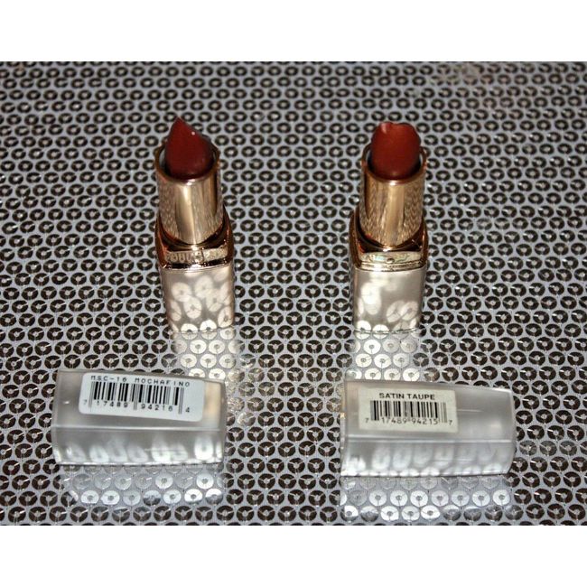 2X MILANI SHEER COLOR LIPSTICK #15 SATIN TAUPE DAMAGE & #16 MOCHA FINO DAMAGED