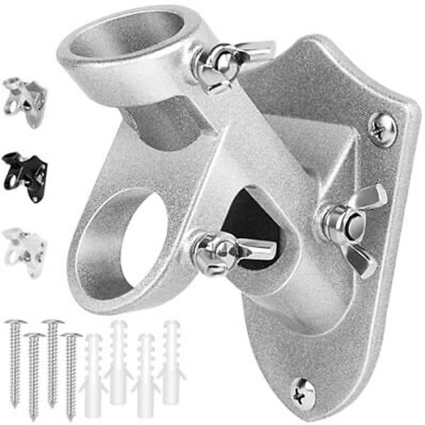 Flag Pole Holder, Outside House Flag Pole Bracket, Heavy Duty Metal Flag Silver