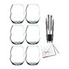 Riedel Swirl Wine Glasses Wine Pourer with Stopper and Microfiber Cloth 6 Pack