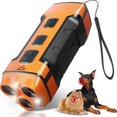 Each Cool Dog Bark Deterrent Device – Triple-Probe Ultrasonic Dog Barking Silencer with LED & Buzzer, Indoor/Outdoor Anti Barking Device for Dogs, Better Than Shock Collars or Dog Training Collars