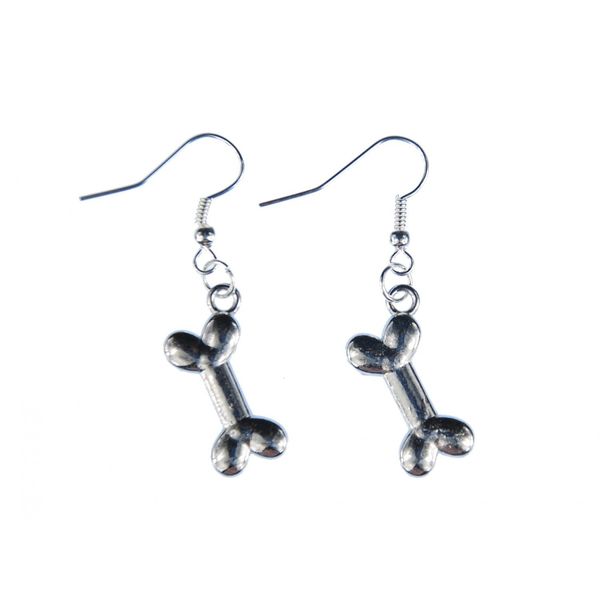 Bone Bones Earrings Miniblings Dog Stone Age Silver