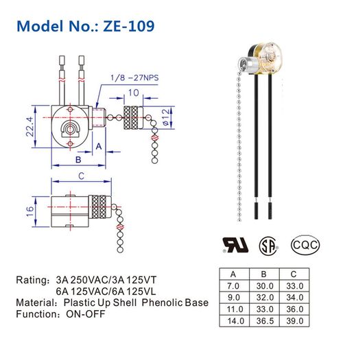 DAYONE Pull Chain Switch Zing Ear ZE-109 Ceiling Fan Switch Ceiling Fan Light Lamp Replacement 2 Pack Nickel