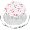Coquette Pink Bow Ribbons Pattern PopSockets PopGrip for MagSafe