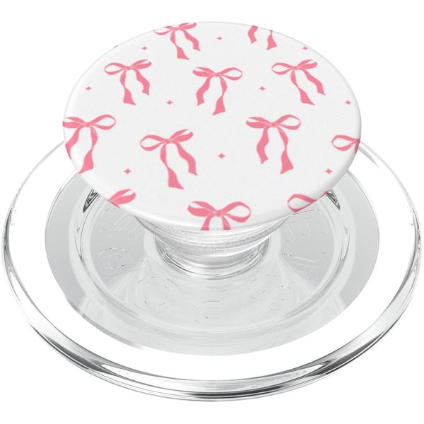 Coquette Pink Bow Ribbons Pattern PopSockets PopGrip for MagSafe