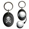 BadgeBeast.co.uk Distressed Skull and Crossbones - Black Golf Ball Marker Key Ring