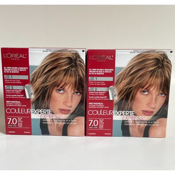 2 x L'Oreal Paris Couleur Experte Express Hair Color Highlights 7.0 Dark Blonde