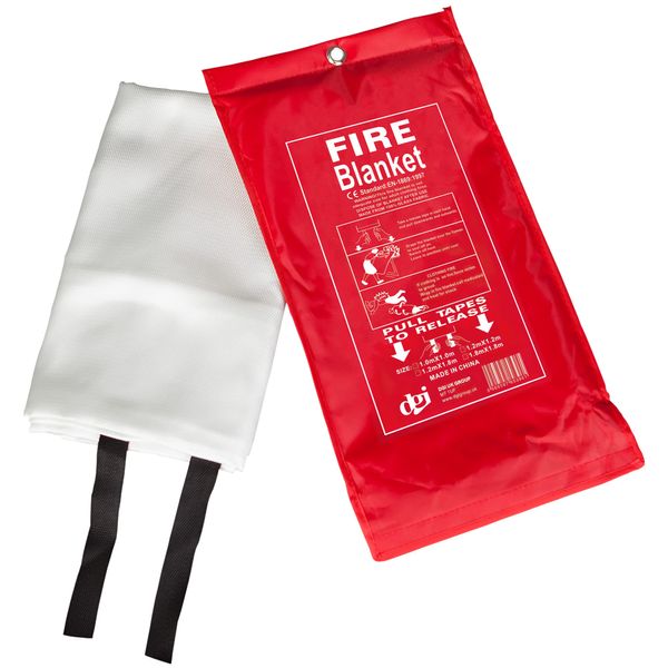 QUICK RELEASE FIRE BLANKET 1M X 1M SOFT CASE FOR HOME OFFICE CARAVAN SAFETY UK