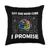 Just One More Cube I Promise Funny Speed Cubing Math Lover Throw Pillow