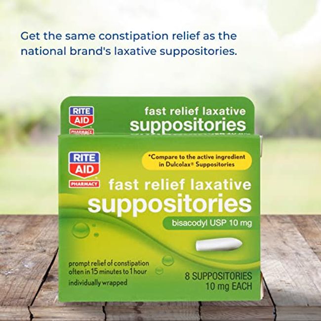 Rite Aid Laxative Glycerin Suppositories, 2 g - 100 Count Adult Size, Constipation Relief